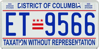 DC license plate ET9566