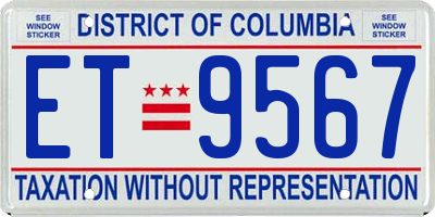 DC license plate ET9567