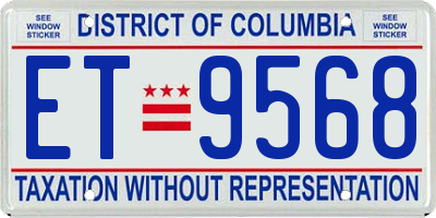 DC license plate ET9568