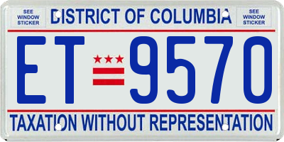 DC license plate ET9570