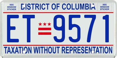 DC license plate ET9571