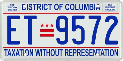 DC license plate ET9572