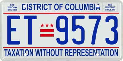 DC license plate ET9573
