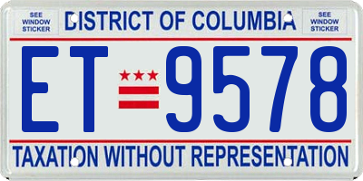 DC license plate ET9578