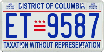 DC license plate ET9587