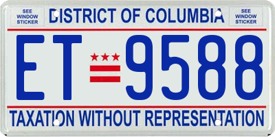 DC license plate ET9588