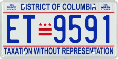 DC license plate ET9591
