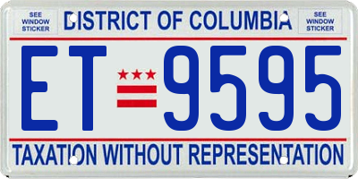 DC license plate ET9595