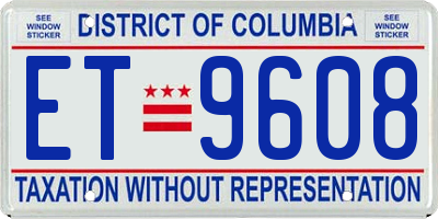 DC license plate ET9608