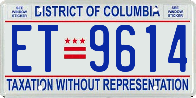 DC license plate ET9614
