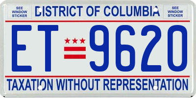 DC license plate ET9620