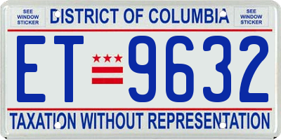 DC license plate ET9632