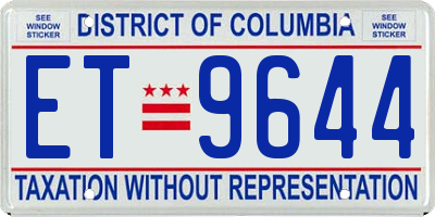 DC license plate ET9644