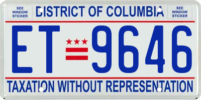 DC license plate ET9646