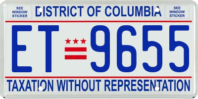 DC license plate ET9655