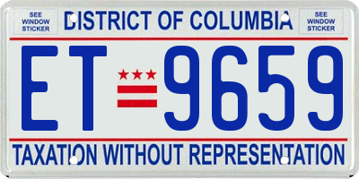 DC license plate ET9659