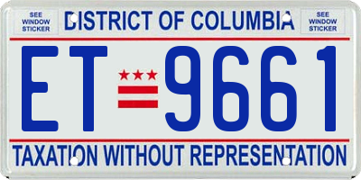 DC license plate ET9661