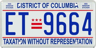 DC license plate ET9664