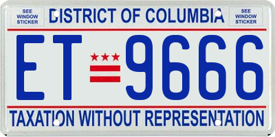 DC license plate ET9666