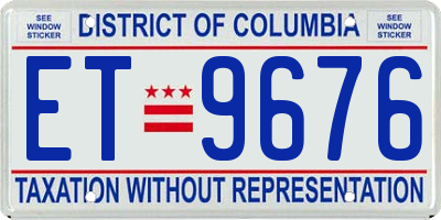 DC license plate ET9676