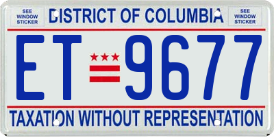 DC license plate ET9677