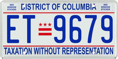 DC license plate ET9679
