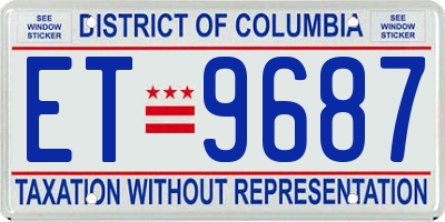 DC license plate ET9687