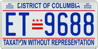 DC license plate ET9688