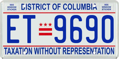 DC license plate ET9690