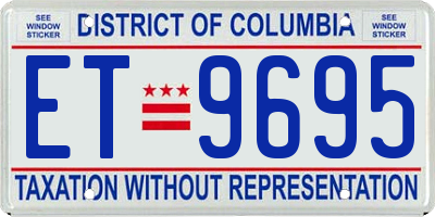 DC license plate ET9695