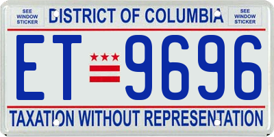 DC license plate ET9696