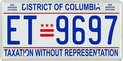 DC license plate ET9697