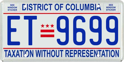 DC license plate ET9699
