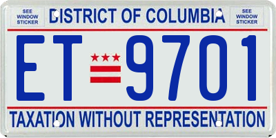 DC license plate ET9701