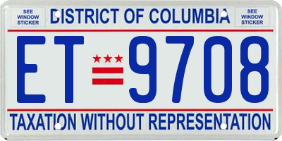 DC license plate ET9708