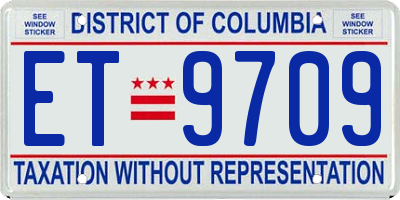 DC license plate ET9709