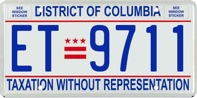 DC license plate ET9711