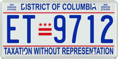 DC license plate ET9712