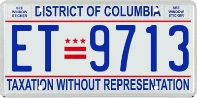 DC license plate ET9713