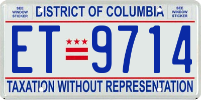 DC license plate ET9714