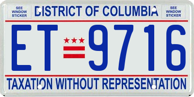 DC license plate ET9716