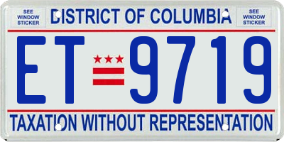 DC license plate ET9719