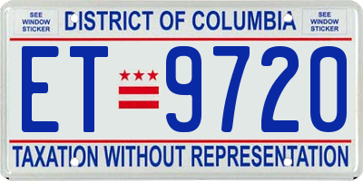 DC license plate ET9720