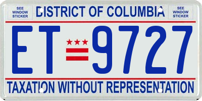DC license plate ET9727