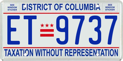 DC license plate ET9737