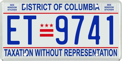 DC license plate ET9741