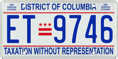 DC license plate ET9746
