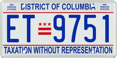 DC license plate ET9751