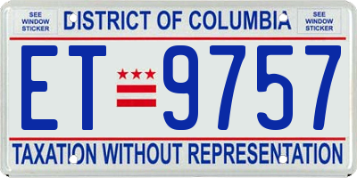 DC license plate ET9757