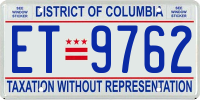DC license plate ET9762